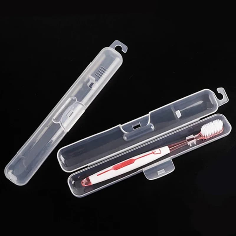 Porte-brosse à dents Portable de voyage, boîte de rangement transparente, conteneur pratique, boîte de brosse à dents, organisateur d'outils de salle de bains 1 pièce