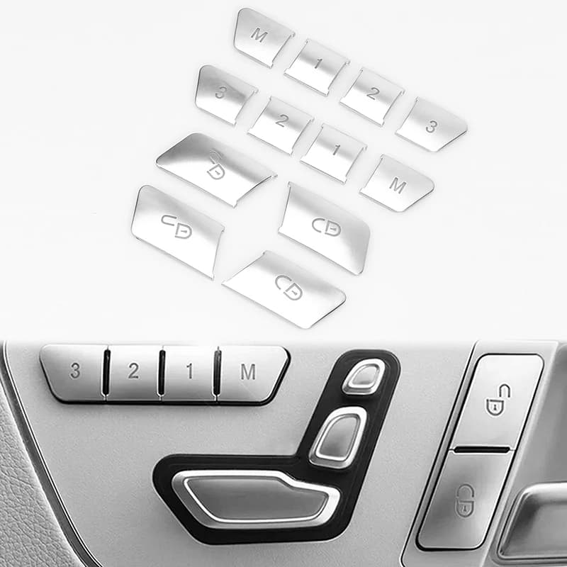 Bouton de verrouillage de la mémoire de siège de porte intérieure de voiture, autocollant de couverture Kiev illage, accessoires de décoration de voiture, Mercedes Benz Classe C E, W204, W212, 1 jeu