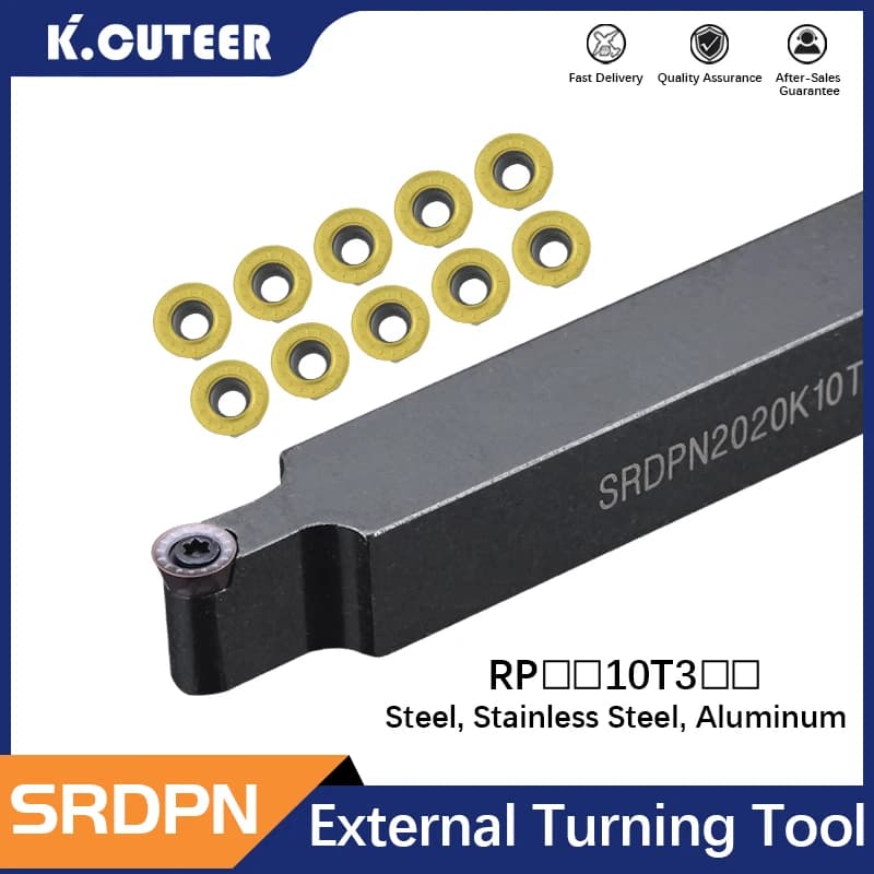 SRDPN SRDPN1616H08 SRDPN1212H10 SRDPN1616H10 SRDPN2525M12 Porte-outil de tournage CNC pour tour, inserts en carbure RPMT/RPGT08/10/12