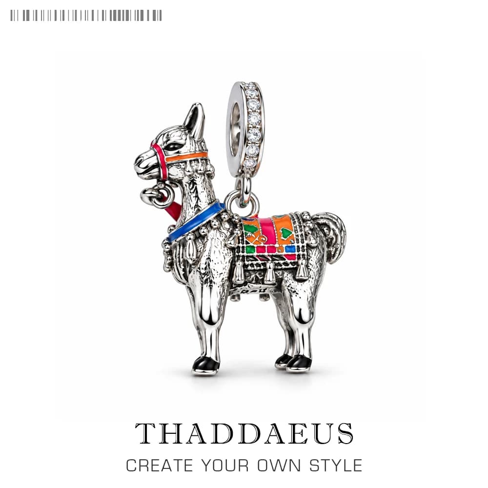 Pendentif à breloques en argent Sterling 925 Llama pour hommes et femmes, bijoux fins d'été