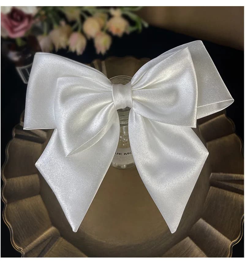 Barrettes à nœud en satin blanc pour mariée, pinces latérales pour mariage, coiffure élégante, accessoires pour cheveux pour femmes