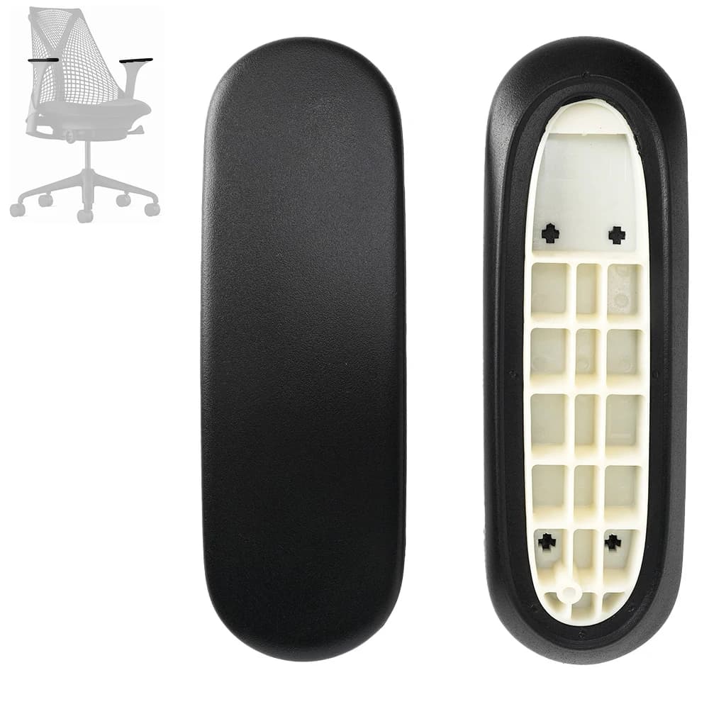 Bouchons de coussinets de bras de remplacement pour Herman Miller Sayl, accessoires d'accoudoir de chaise d'ordinateur de bureau et de maison, couleur noir et gris, 1 paire