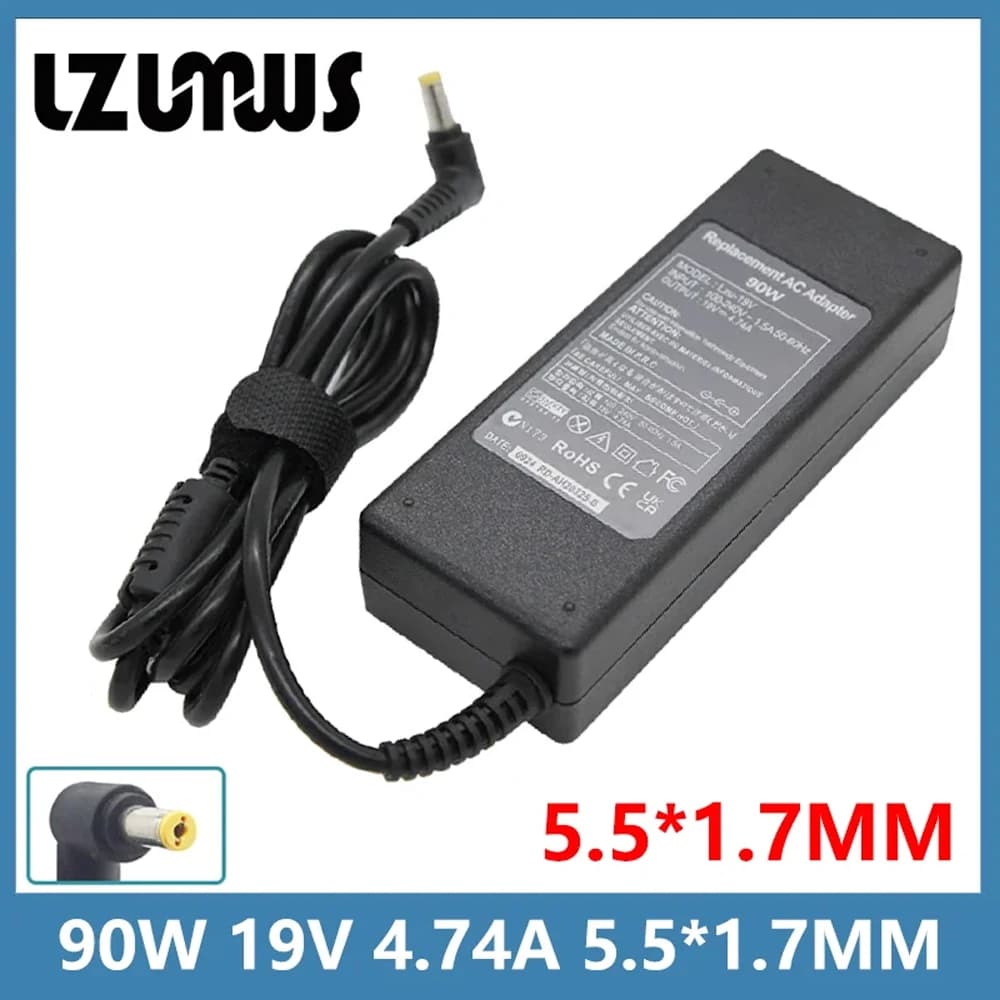 Adaptateur de chargeur Portable pour Acer Aspire, 19V, 4,74 a, 90W, 5.5x1.7MM, 5742G, 5750G, 5755G, 5920G, E1-571G V5-571P