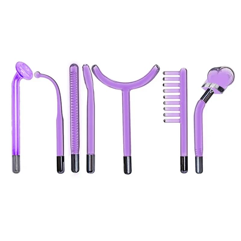Électrodes de remplacement haute fréquence rouge Violet, Tube en verre pour le visage et le corps, baguette d'acné, élimination des rides, soins de la peau, beauté