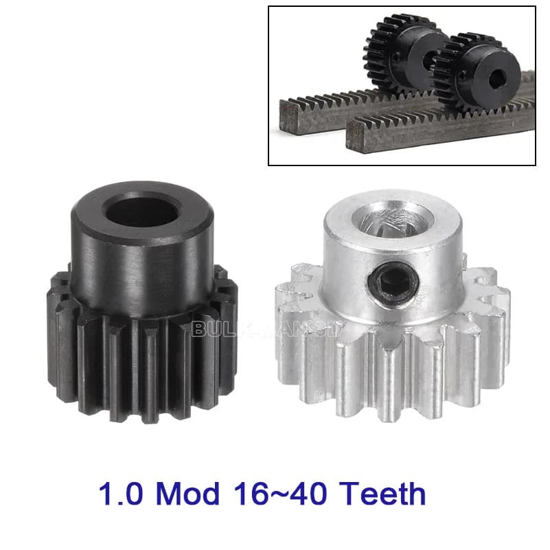 1Mod engrenage droit 16T 20T 32T 40T roue dentée de Transmission en métal 6.35mm alésage pignon moteur engrenage convexe saillant