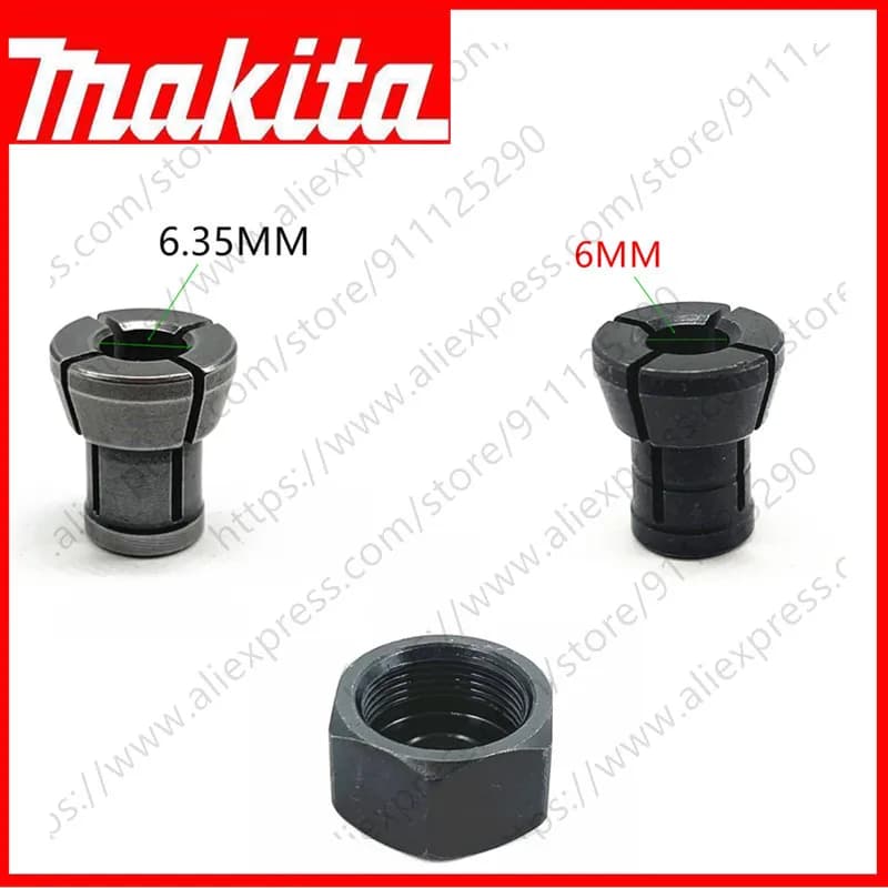 6mm 6.35mm Cône De Mandrin À Pince pour MAKITA RP0900 RT0700 RT0700C RT0700CX3 RP2301FCXK RT0700CX2 3621 3621A 3620 MT361 DRT50Z RT0702C