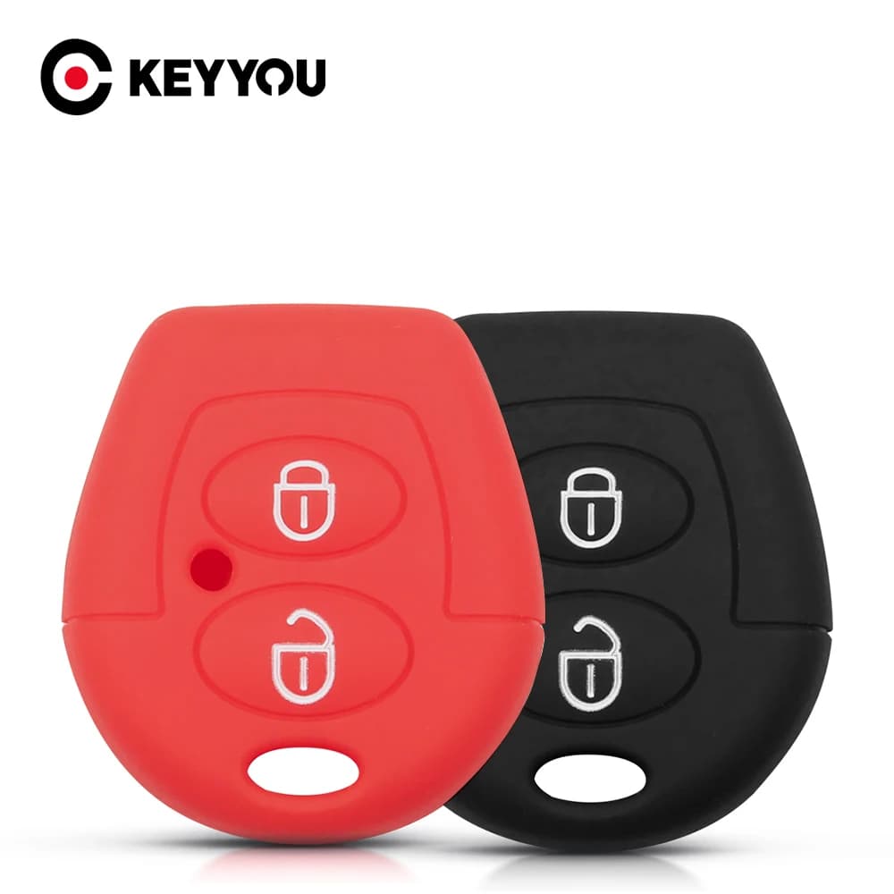 KEYYOU – coque de clé intelligente en silicone, pour VW Polo Golf Passat Bora Sharan Skoda Octavia Fabia Seat Corboda Leon Ibiza, housse de support