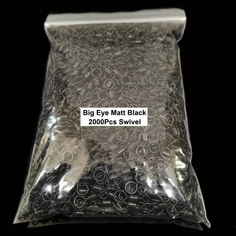 2000 pièces d'accessoires de pêche à la carpe de style américain, modèle 4 étendu # Anneau pivotant en cuivre noir mat pour la pêche - Accessoires de pêche Pesca