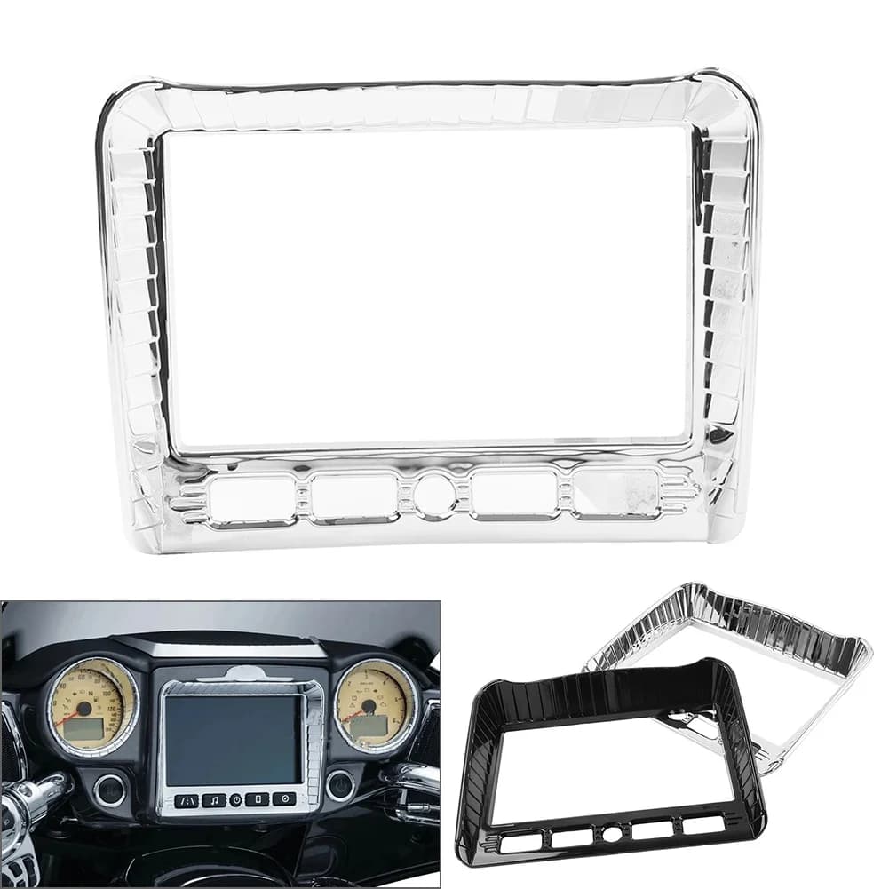 Couvercle de protection du cadre des instruments de moto, décoration ABS noir/chrome pour les modèles Indian Chieftain Roadmaster 2017-2024