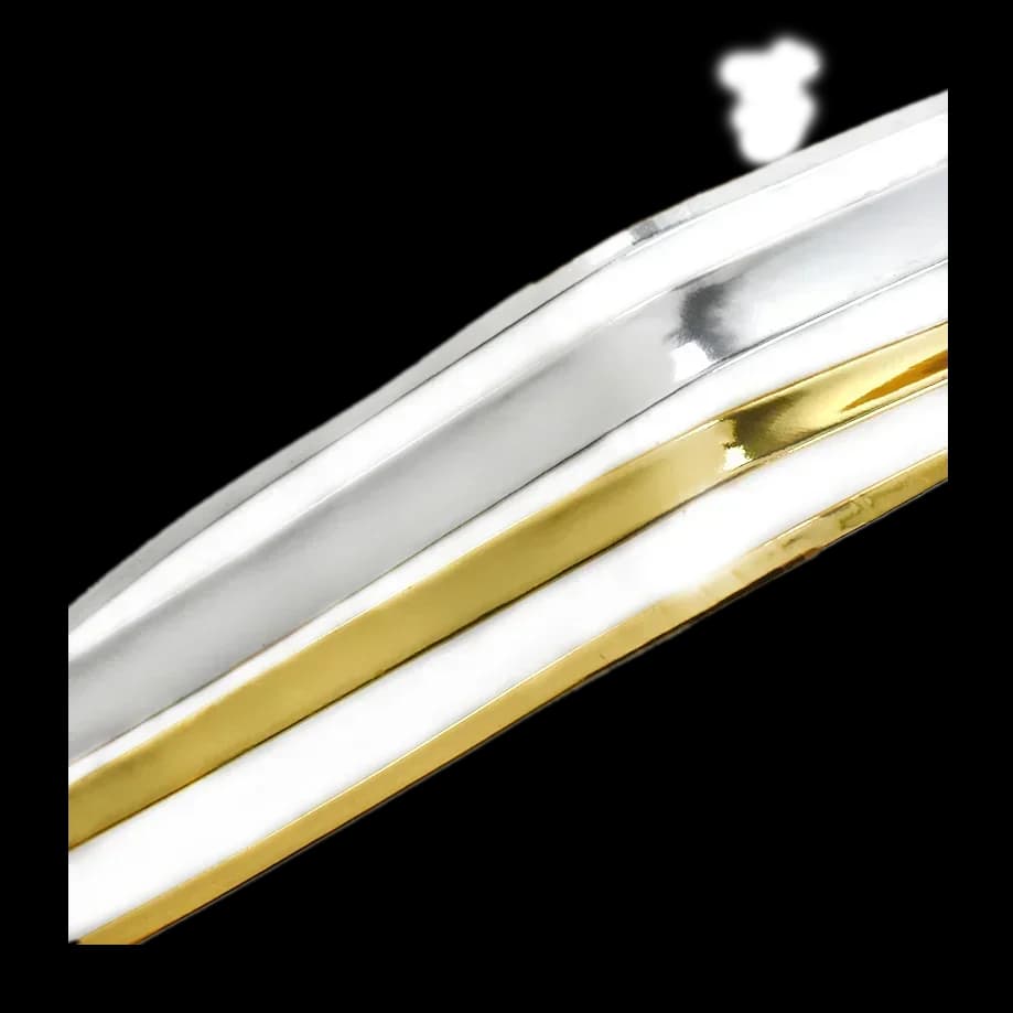 Meetee-Corde en cuir PU or et argent, 5m, 12-50mm