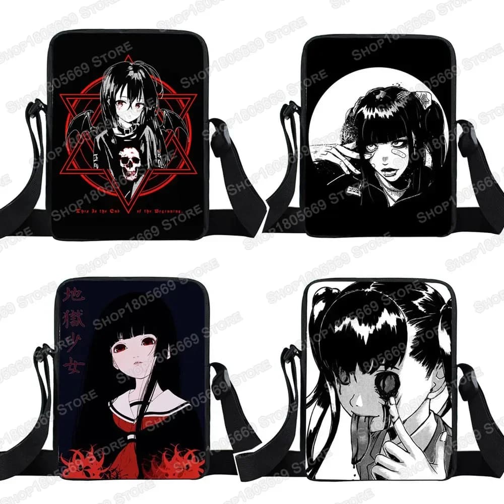 Sacs à bandoulière Loli foncé gothique pour femmes, sacs de messager Harajuku, sacs initiés par les filles, sacs de voyage, sacs à main horreur manga, petite sacoche