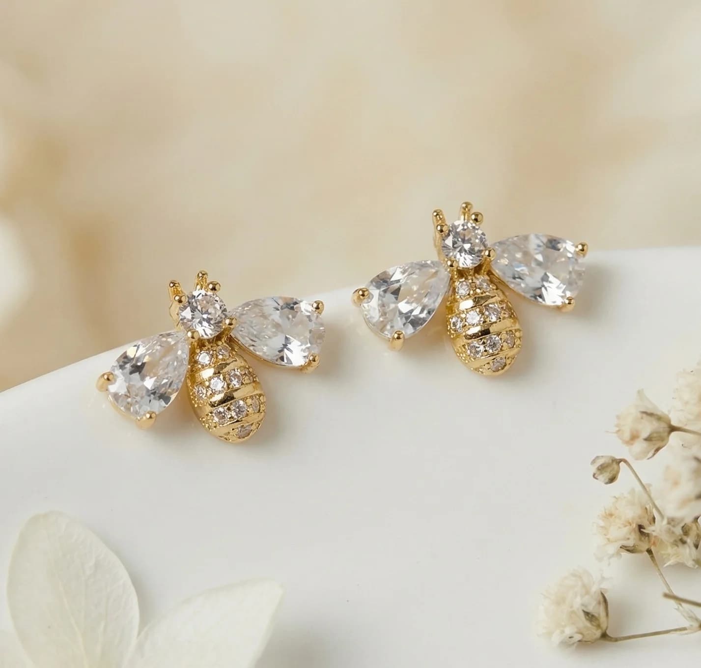 Tempérament cubique zircone insecte abeille boucles d'oreilles pour femmes délicat Animal cristal boucles d'oreilles bijoux Brincos en gros