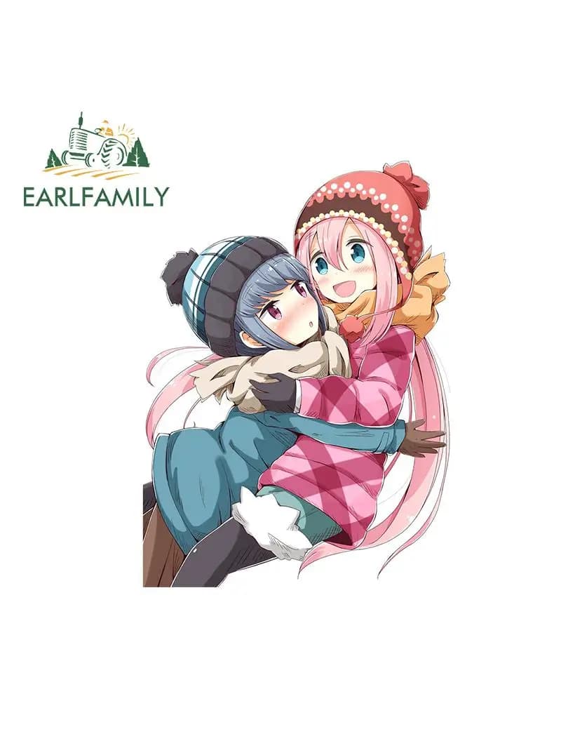 EARLFAMILY – autocollant de voiture drôle 13cm x 10.5cm pour Nadeshiko et Rin, décalcomanie étanche en vinyle, fenêtre de camping-Car étanche, décoration Fine