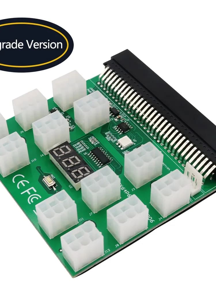 Carte de dérivation PCI-E 12V 64 broches à 12x6 broches, adaptateur de serveur d'alimentation, Module d'alimentation pour serveur PSU HP 1200W 750W GPU BTC Mining