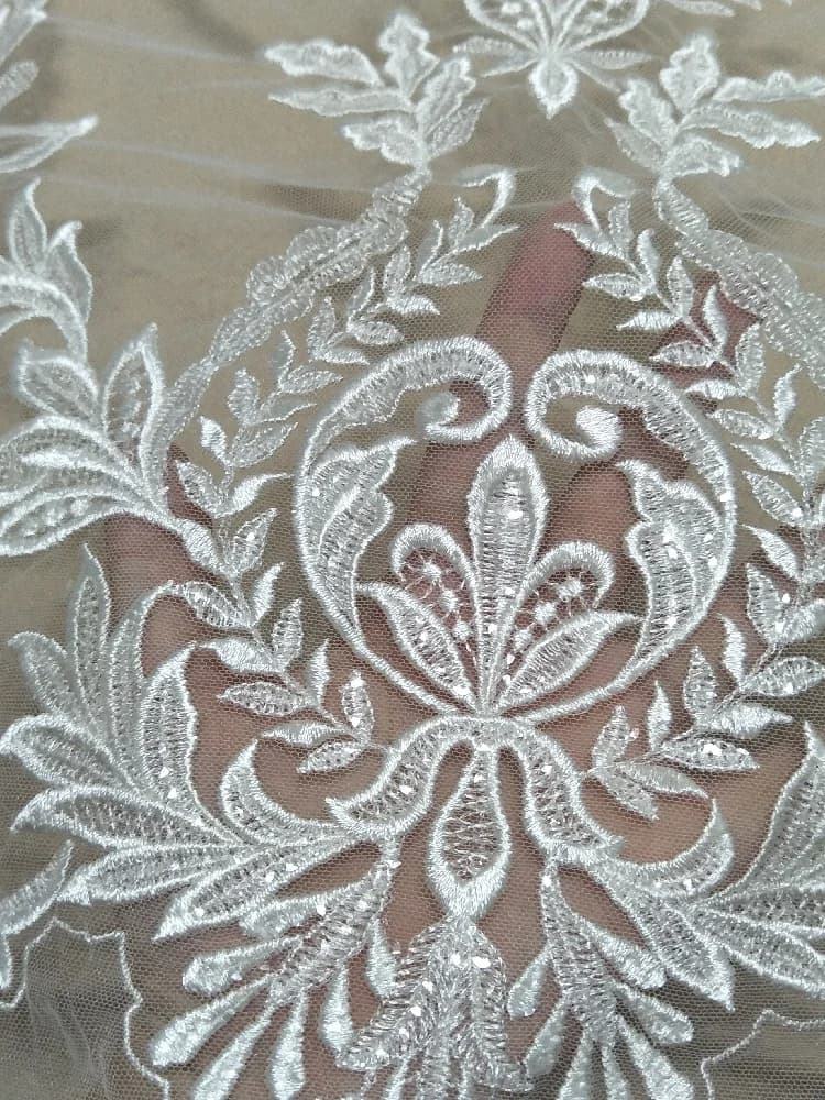 Nouvelle Arrivée Robe de Mariée Tissu de Dentelle Tissu de Dentelle à Paillettes Vendu au Mètre et 130 cm de Large
