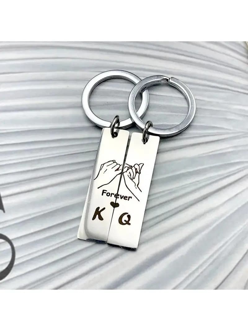 Porte-clés en acier inoxydable pour les couples, cadeaux intéressants pour les petits amis et les petites amies, cadeaux de la fête de Léon