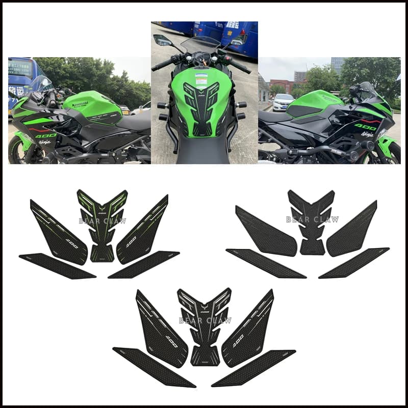 Autocollant de protection pour réservoir de moto, autocollant pour poignée de genou, gaz, carburant, côté de Traction, pour Kawasaki NINJA400 NINJA 400 z400 2018 – 2022, nouvelle collection