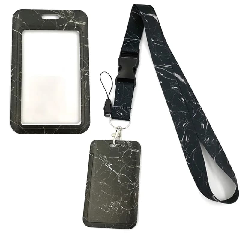 Lanière de texture marbrée, porte-badge, carte d'identité, ULpour téléphone portable, clé, sangles de cou, porte-clés, accessoires, cadeaux pour enfants