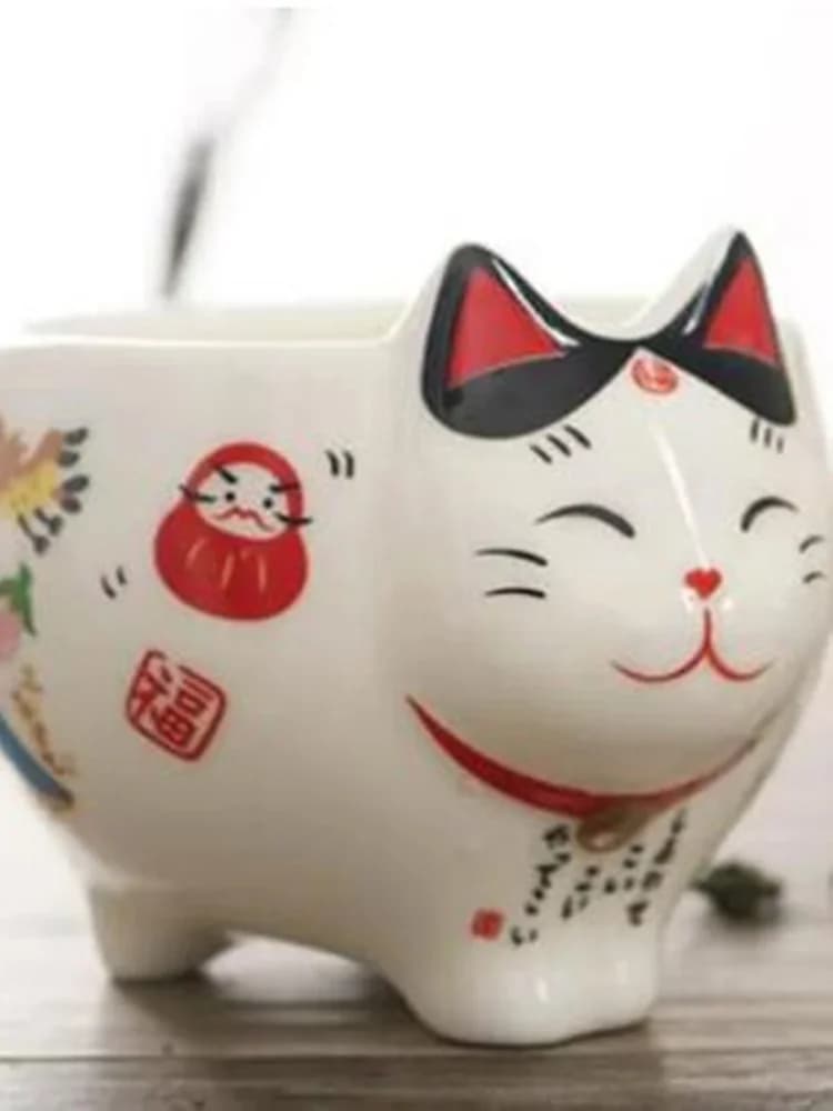 Tasses à espresso Fortune Cat de style japonais, tasse Kawaii Lucky Cat pour thé, thé en céramique, tasses à café avec poignée, 100 ml