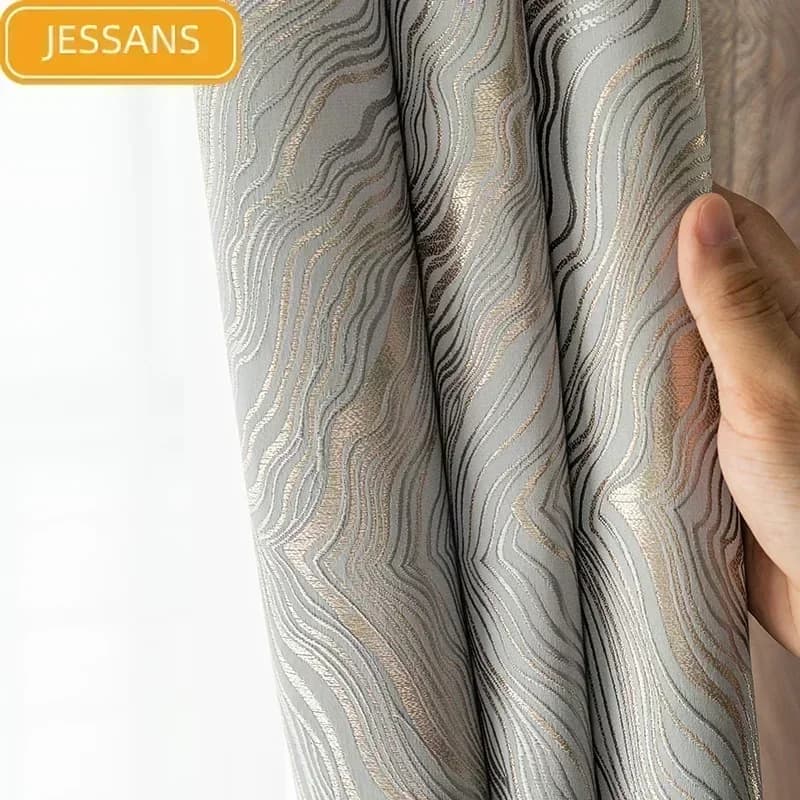 Rideaux occultants de haute précision pour salon et chambre à coucher, nouvelle optique, rideau jacquard haut de gamme, tissu doux personnalisé fini