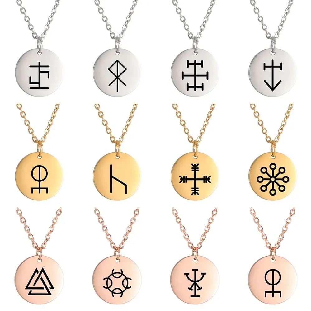 Dawapara – collier Talisman Vintage, petit breloque, symbole Odin, pendentifs en acier inoxydable, amulette porte-bonheur