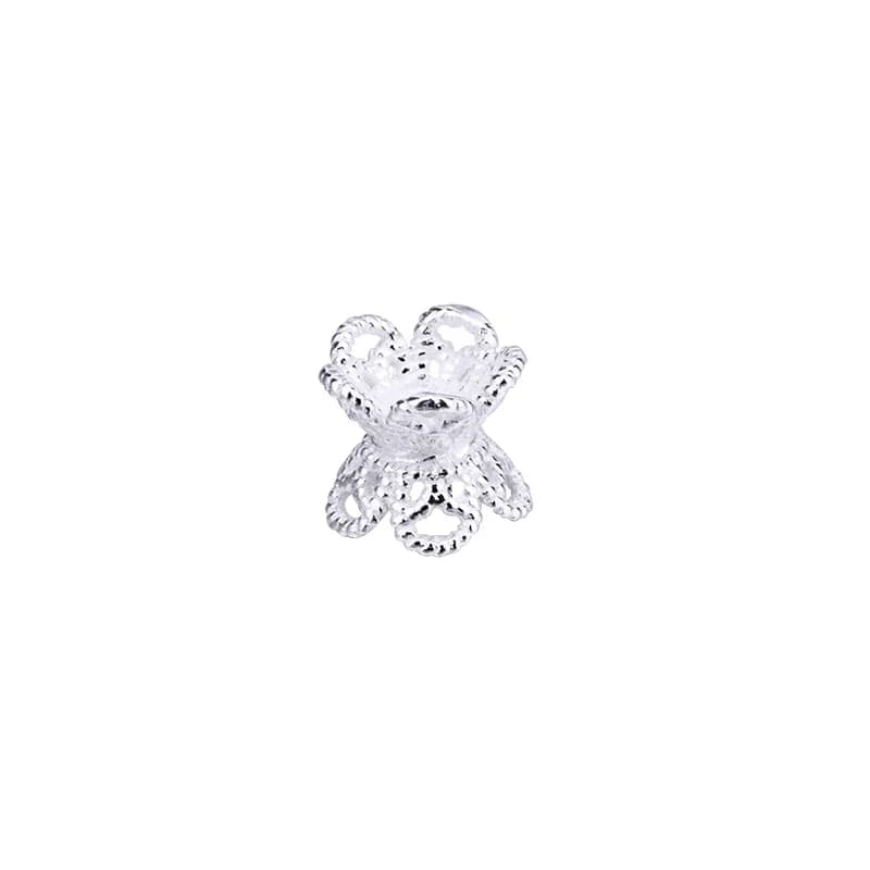 Accessoires en cristal en argent S925, perlage, fleur à cinq pétales, réceptacle floral double face, matériel de bricolage, 5 pièces