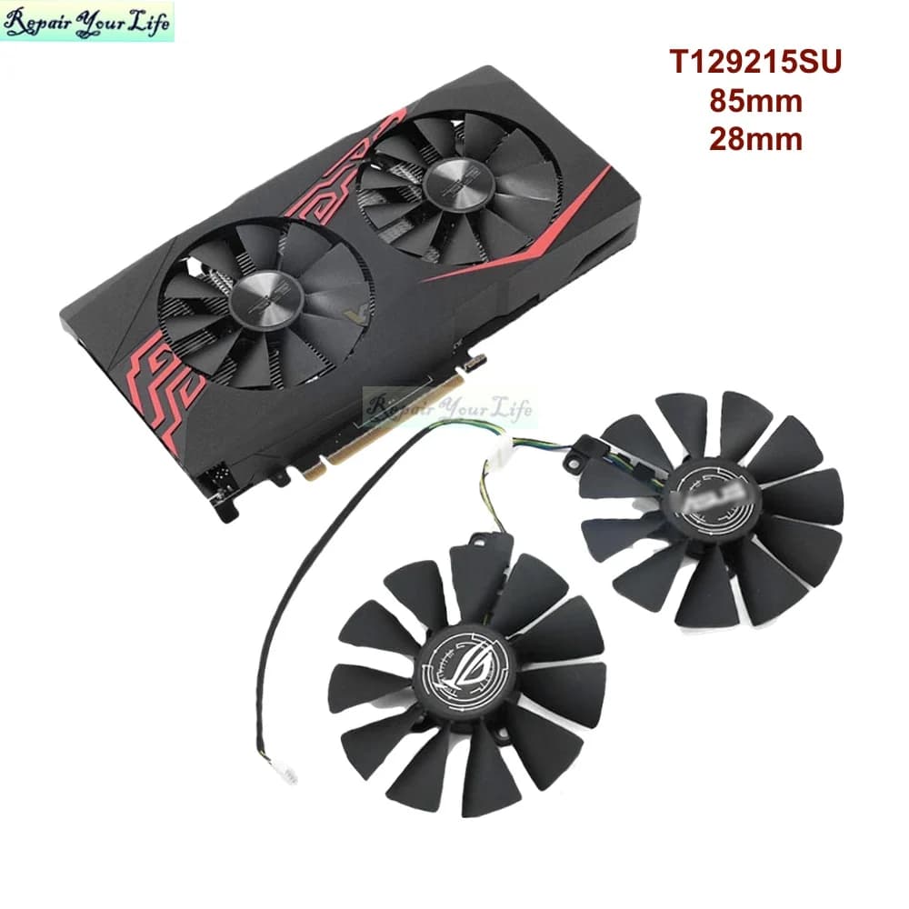 85 mm T 129215 SU ventilateurs de refroidissement de carte graphique vidéo pour ASUS EX-RX 570 GTX 1070 1060 DUAL pour GeForce RX570-4G 8G ventilateur de refroidissement GPU