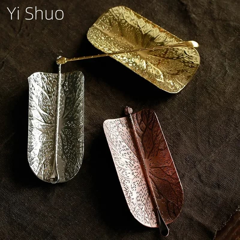 Cuillère à thé japonaise, pelle à thé, martelée à la main, caddie, porte-poussière, ustensiles de cérémonie