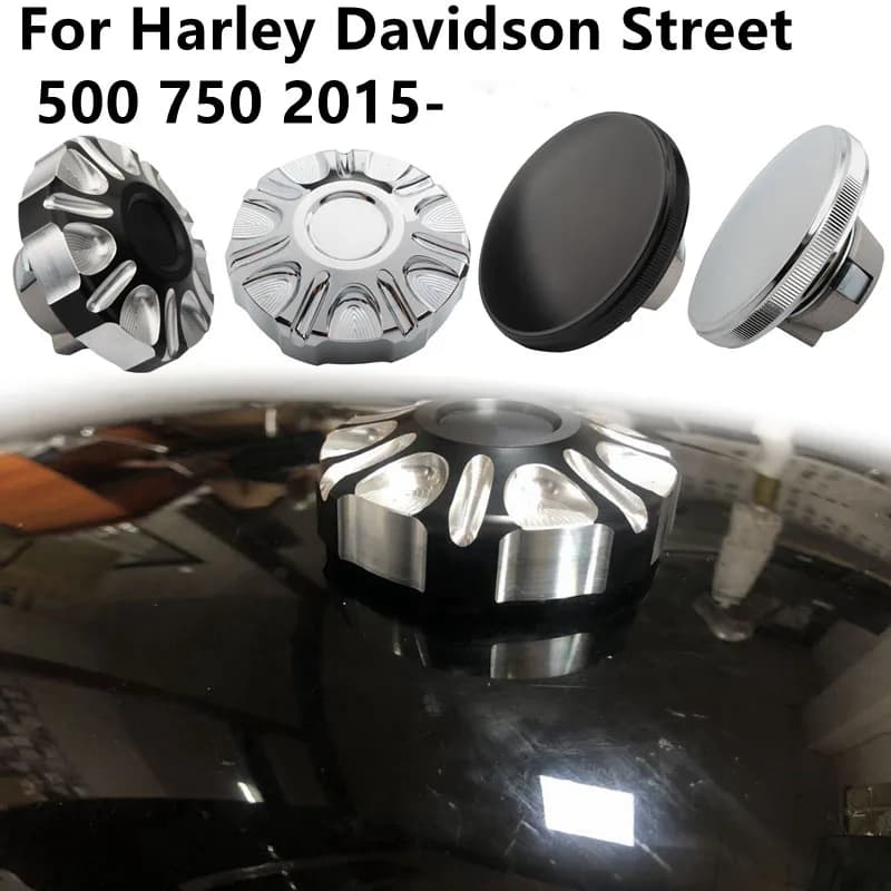 Bouchon de réservoir de carburant noir ventilé et moleté pour moto XG750 XG500, couvercle de bouchon d'huile en aluminium CNC pour Harley Street 750 500 2015 et modèles ultérieurs
