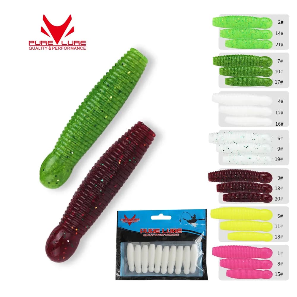 PURELURE Long Shot Submerged Potatoes Floating Water Soft Bait Pupa Flying Soft Insects for Black Bass Hunting