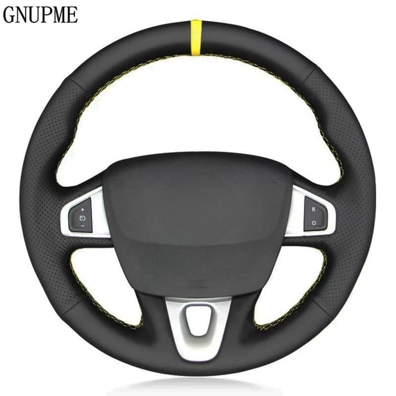 Housse de volant de voiture en cuir artificiel noir, bricolage, pour Renault Megane 3 (Coupe GT) RS 2010 – 2016