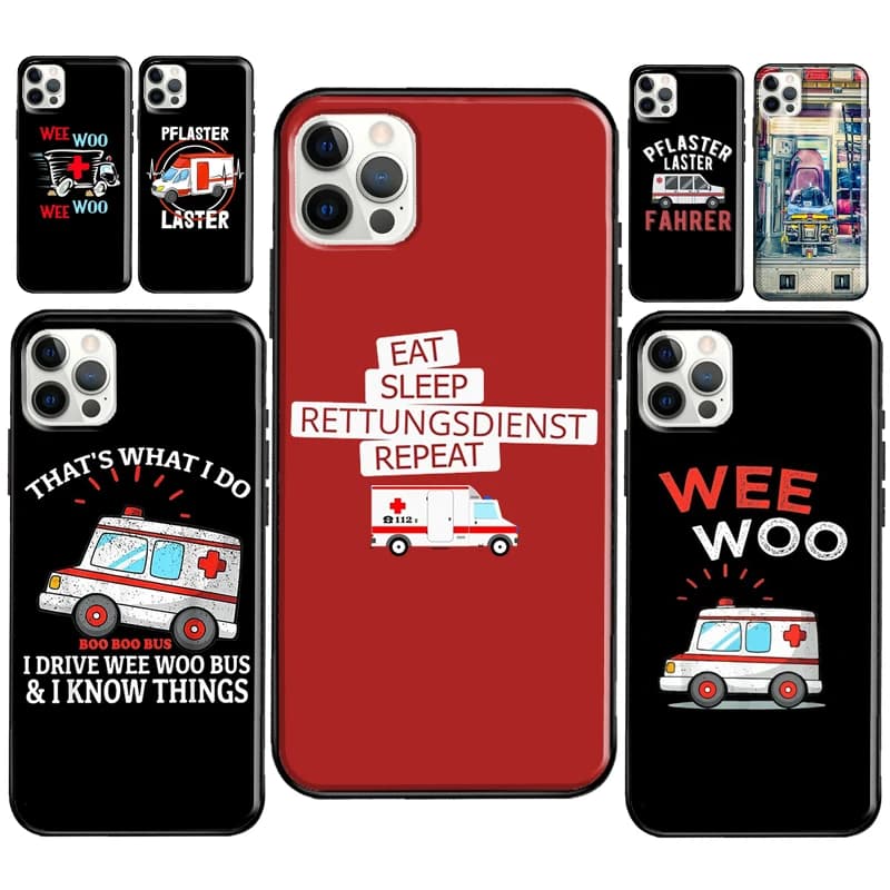Coque souple Ambulance EMS Paramedic pour iPhone, coque de téléphone pour iPhone 13 12 11 14 Pro Max XS Poly X 12 13 mini SE 2020 6S 7 8 Plus