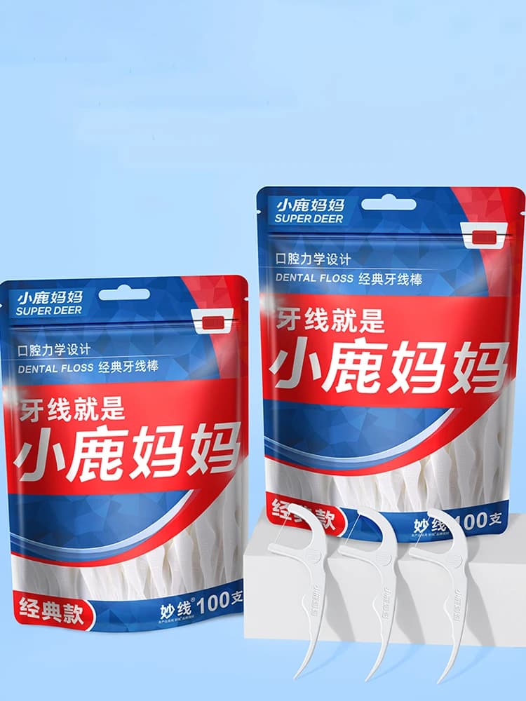 Super Deer 100 pièces – Cure-dents à fil dentaire, brosses interdentaires, bâtonnets de nettoyage des dents, soins bucco-dentaires