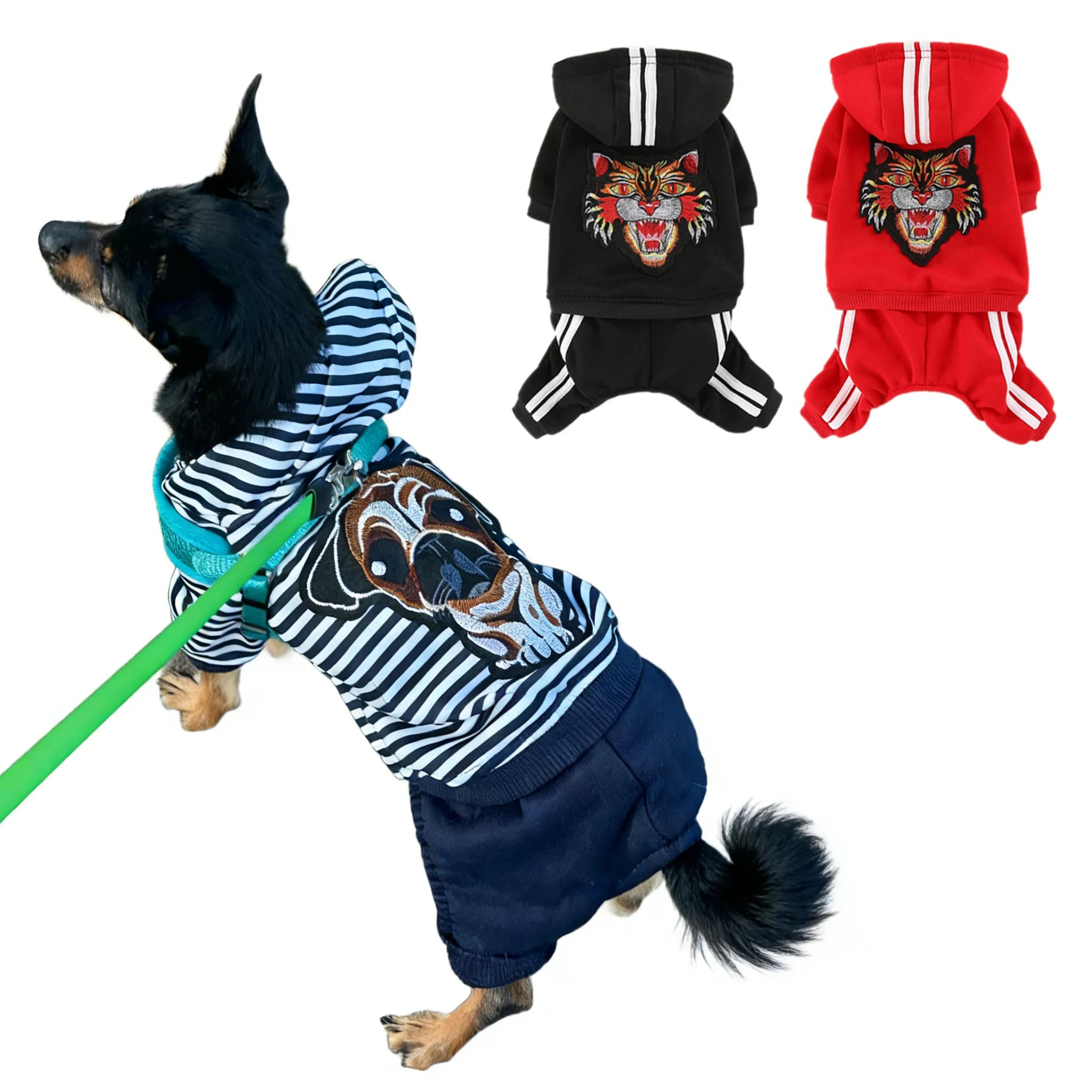 Combinaison de printemps pour petits chiens, pantalons à capuche mignons, salopette pour chiot, Costume bouledogue français, survêtement Yorkie, vêtements pour animaux de compagnie