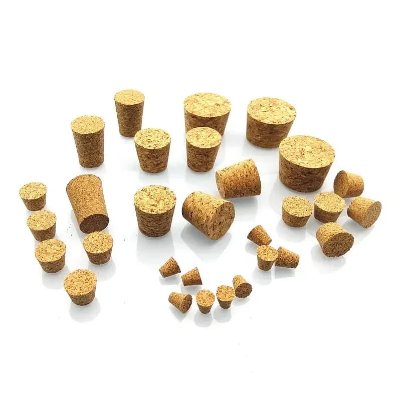 Bouchon de Tube à essai en bois de liège, diamètre supérieur de 100mm à 30mm, bouteille de boulette de boulette de boulette de boudin, 7.5 pièces