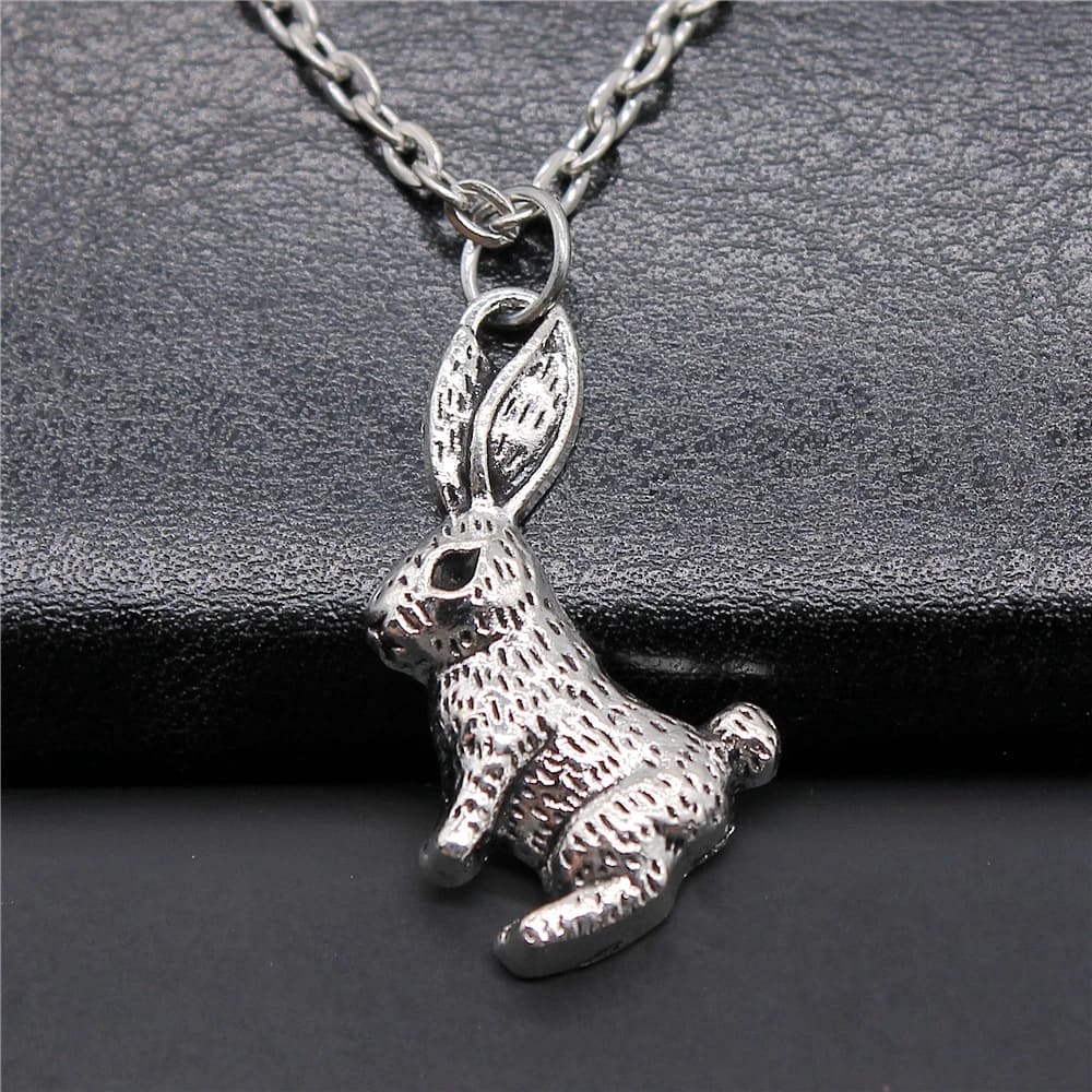 Pendentif en forme de lapin pour femmes, 2 couleurs, 29x19mm, bijoux pour filles, cadeau à la mode