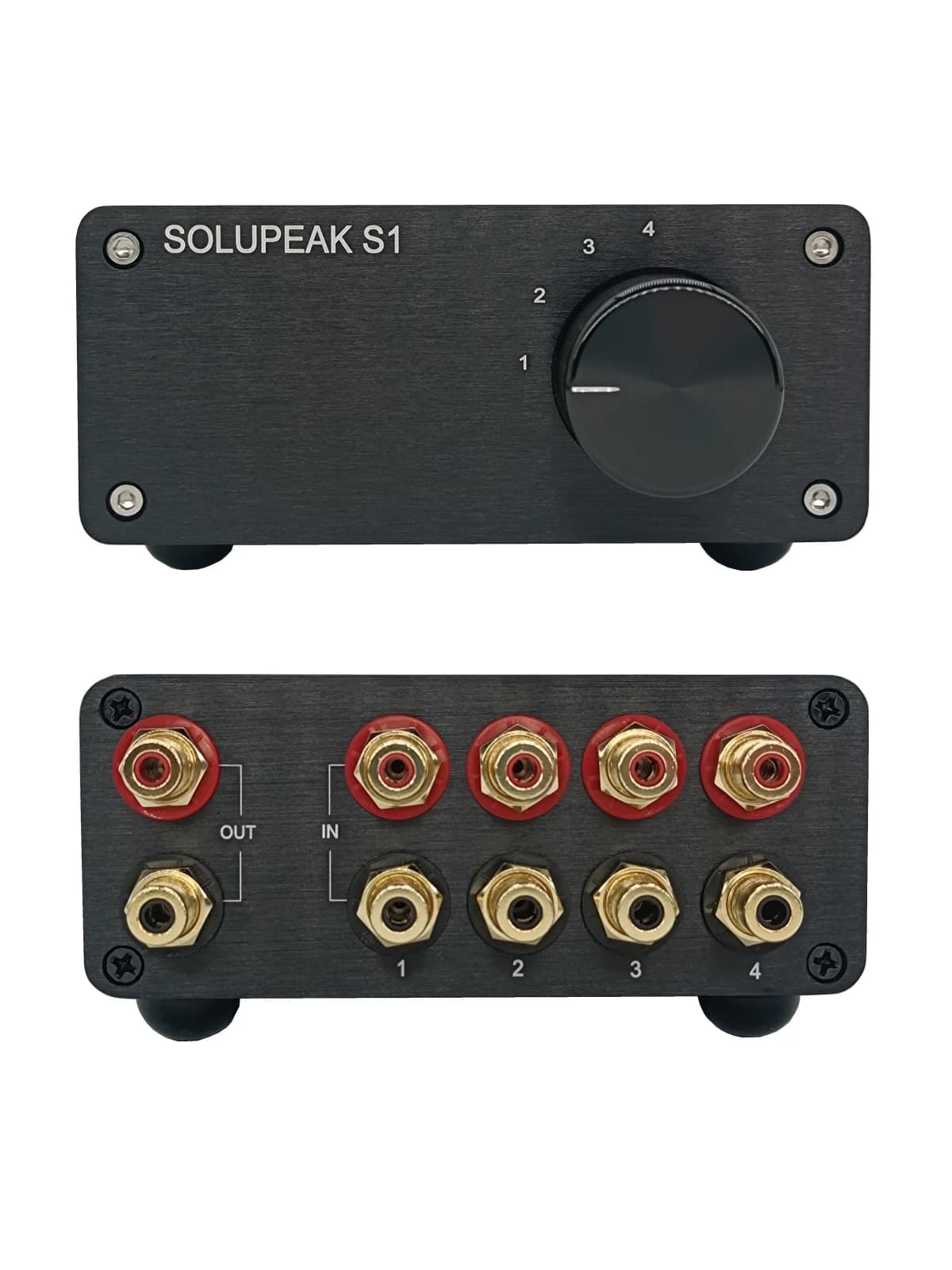 SOLUPEAK-Sélecteur d'entrée de source de signal RCA à 4 voies, boîtier de commutation audio stéréo, répartiteur passif, distributeur Premium HIFI-S1