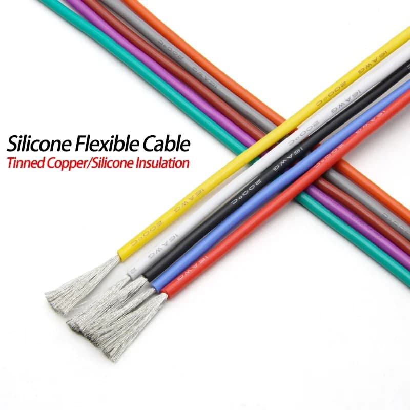 Câble résistant à la chaleur, 1M/5M, 30 28 26 24 22 20 18 16 15 14 13 12 10 AWG, fil en Silicone Ultra doux, cuivre Flexible haute température