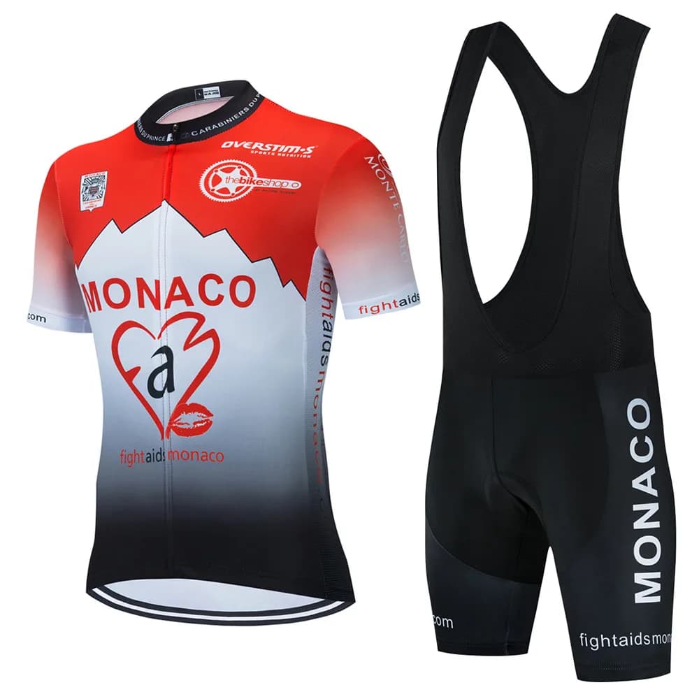 Monaco été à manches courtes hommes cyclisme maillot ensemble vélo de route uniforme vêtements de vélo respirant cyclisme vêtements Ciclismo Hombre