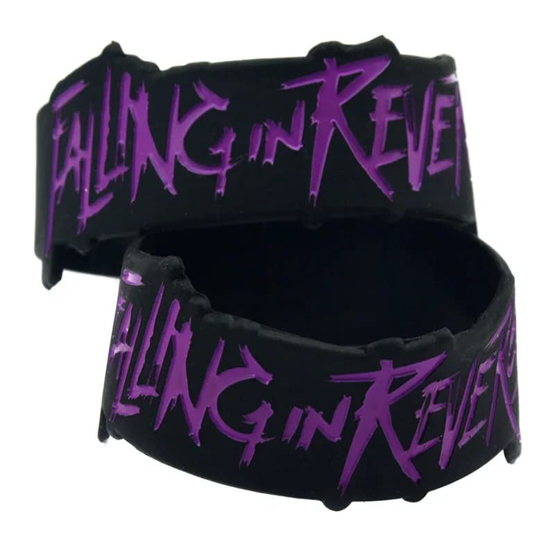 Bracelet en silicone en forme de lettre, 1 pouce de large, noir, tomber dans les barrage, 1 PC