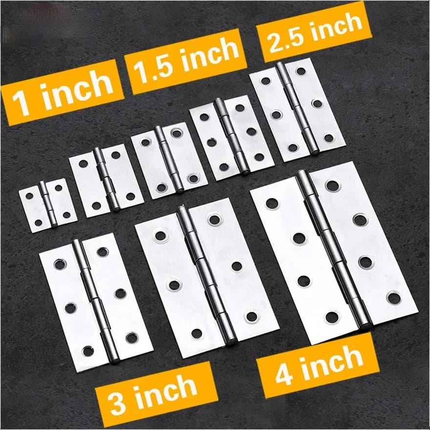 Charnière plate en acier inoxydable pour portes d'armoire, 2 pièces, 1 pouce, 1.5 pouces, 2 pouces, 2.5 pouces, 3 pouces, 4 pouces, charnière pour fenêtres, boîte en bois, Mini charnière
