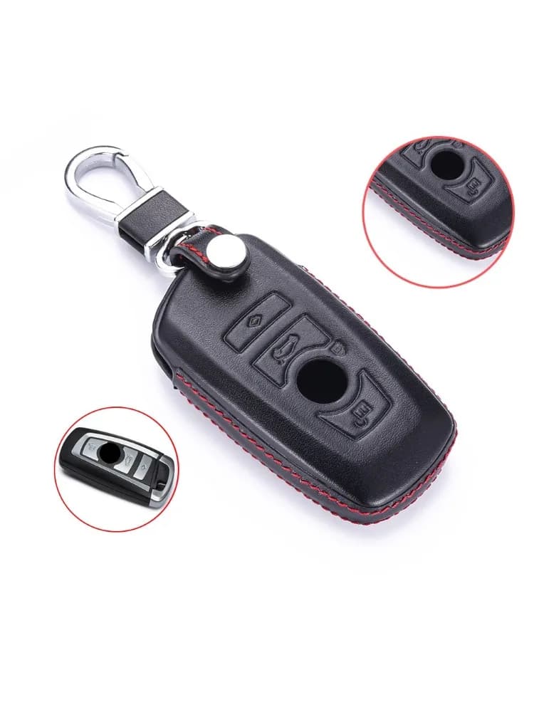 Pour BMW 1 3 4 5 6 7 Série GT E34 E46 E60 E90 F10 F30 F20 4 Boutons Clé De Voiture Prptection Cas 4D Télécommande En Cuir Porte-clés Sac