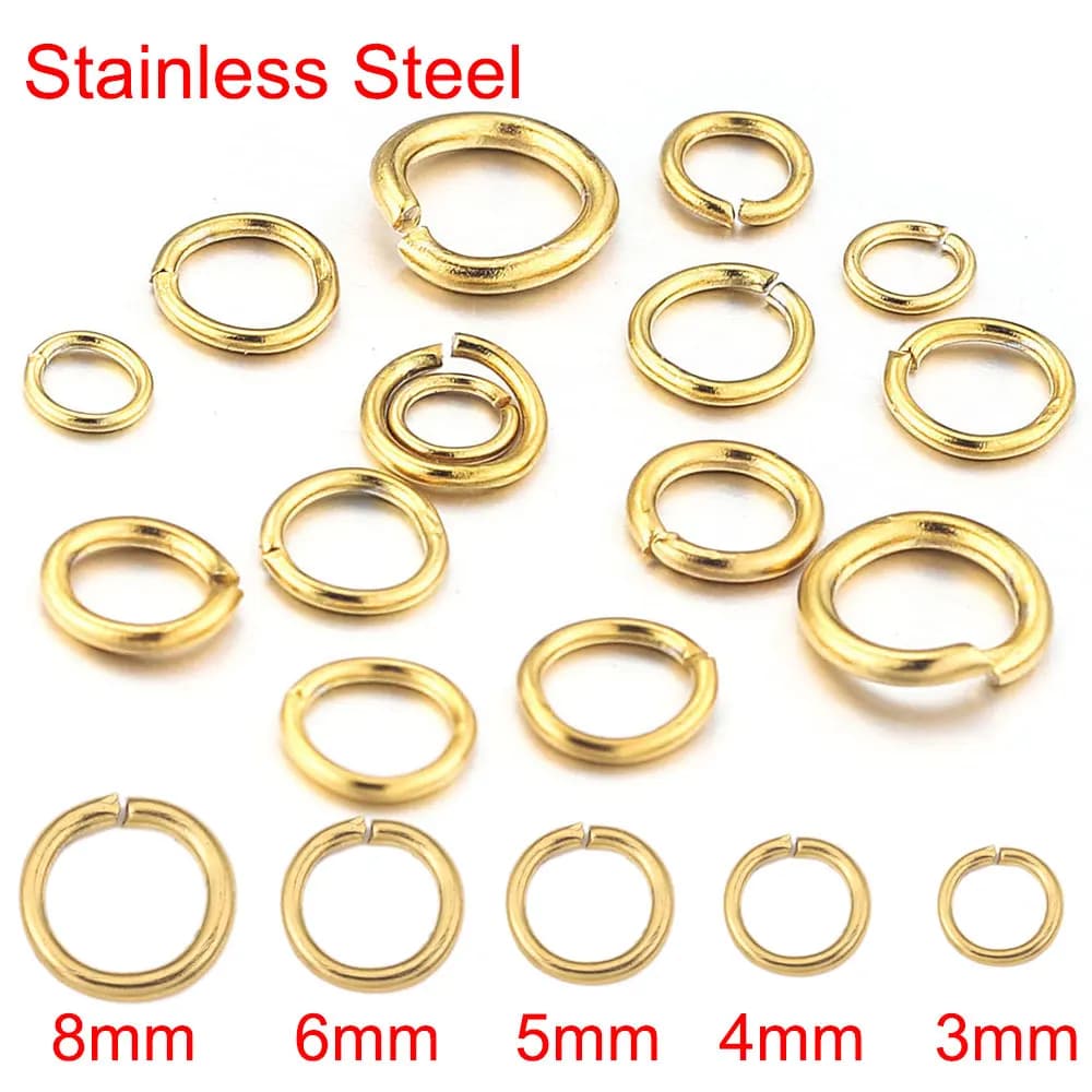 Anneaux de saut en acier inoxydable doré, Lot de 100 pièces, connecteurs d'anneau fendu ouvert pour bricolage, fournitures de fabrication de bijoux, articles en gros, 4 6 8 10mm