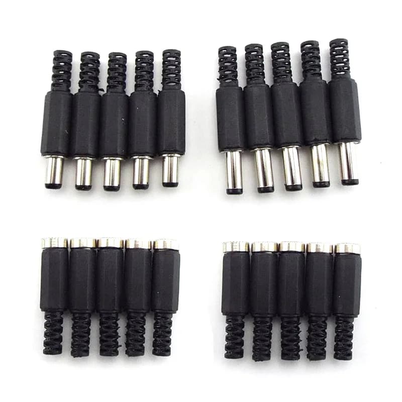 Connecteurs d'alimentation DC femelle-mâle 5,5 mm x 2,1 mm 5,5x2,5 mm, adaptateur de prise femelle-mâle, fil 5525 5521