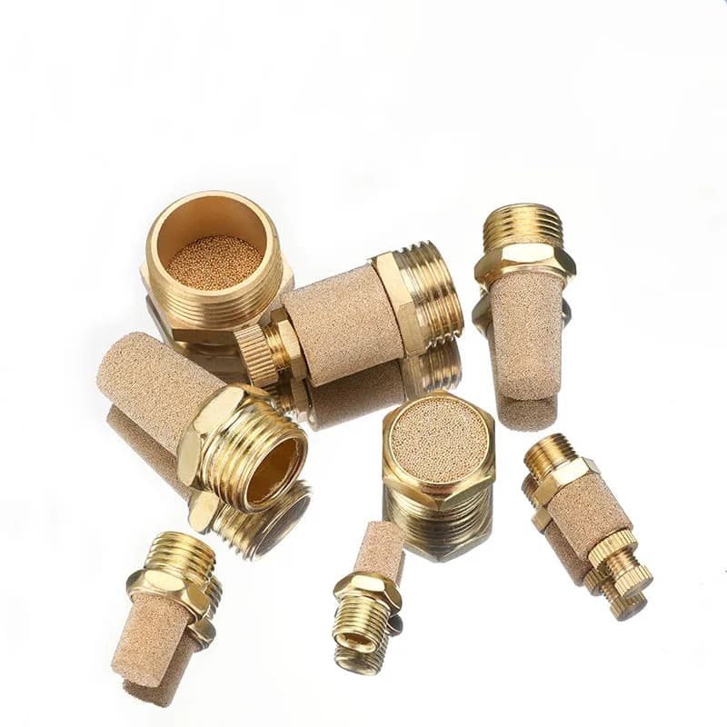 Raccord en cuivre M5 1/8' 1/4' 3/8' 1/2' Silencieux d'échappement pneumatique en laiton Filtres anti-bruit pneumatiques Réducteur de bruit Conne