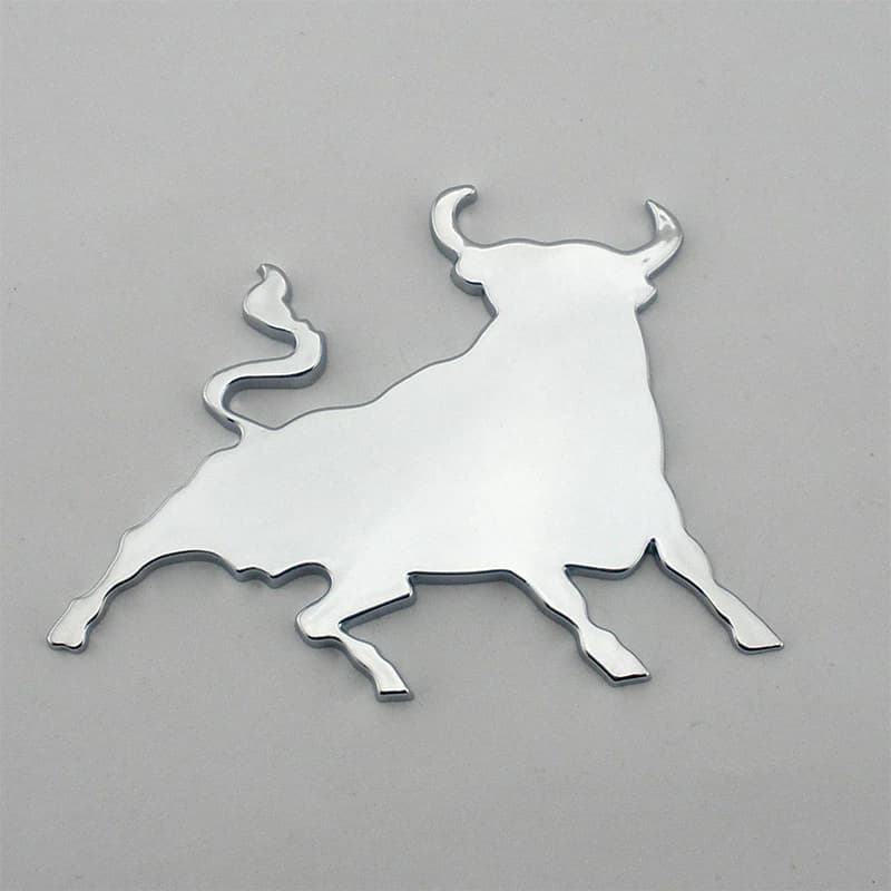 Autocollant chromé 3D taureau de combat espagnol, autocollant auto-adhésif pour voiture/van, emblème, logo, badge toro