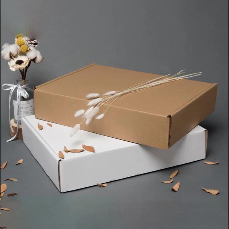Boîtes d'avion en carton, 5 pièces, boîte-cadeau en papier Kraft brun et blanc, emballage de vêtements, boîte en carton ondulé, boîte-cadeau de décoration de mariage