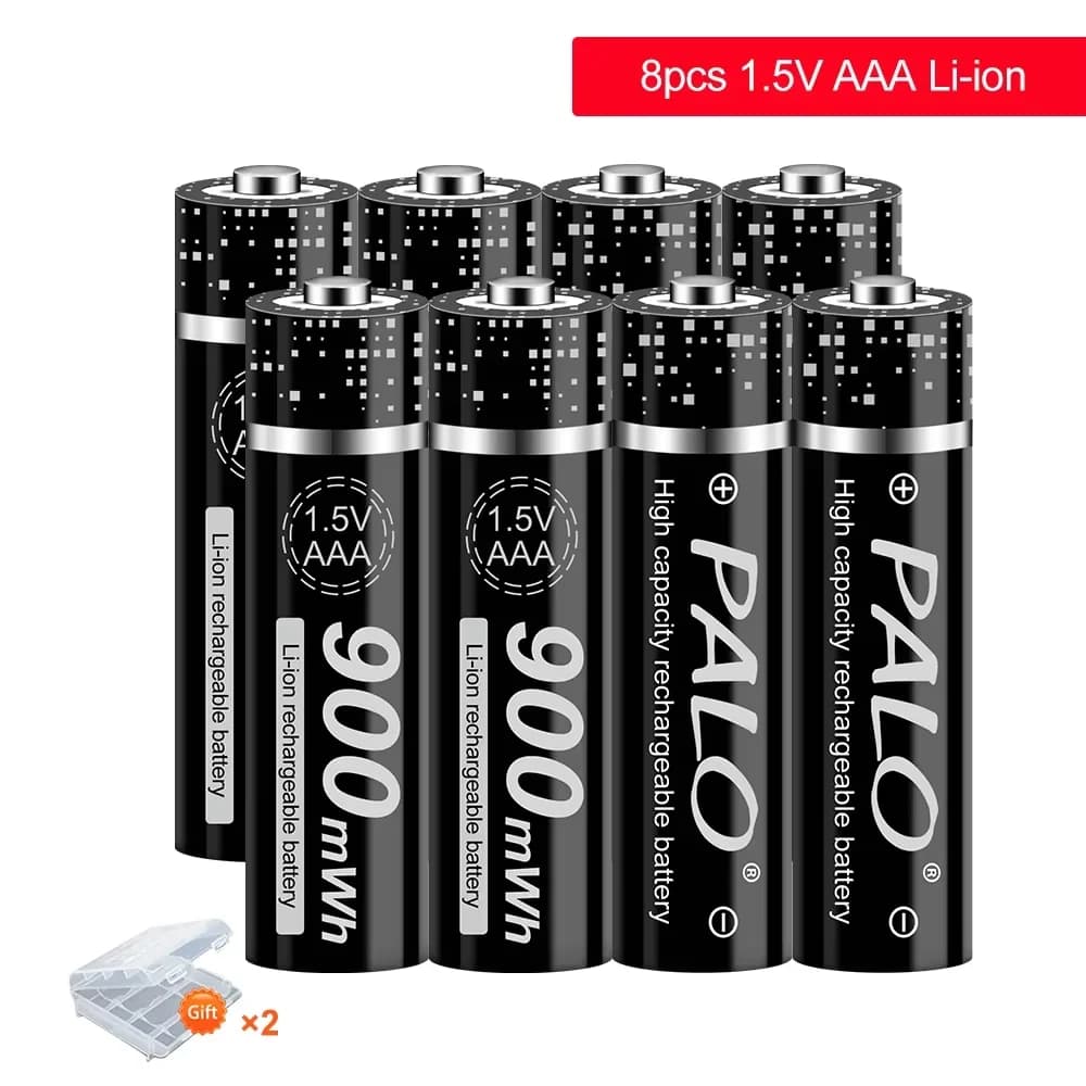 Batterie Li-ion AAA rechargeable PALO 1,5 V, piles Li-ion AAA 1,5 V au lithium pour horloges, souris, ordinateurs, jouets