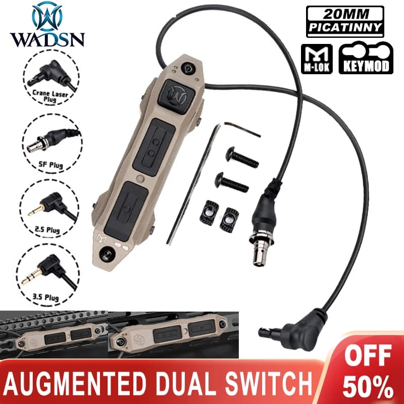 WADmersible DulPressure Commutateur À Distance touristes Fonction Queue Bouton Grue Prise Pour PEQ15 DBAL-A2 Laser AR15 Airsoft Mfemale lampe de poche