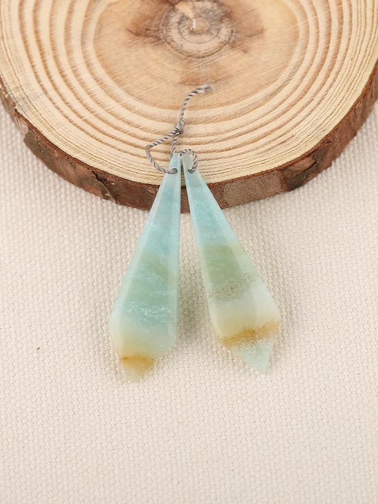 B & F – perles de boucles d'oreilles en Amazonite pour la fabrication de bijoux, perles en pierres naturelles faites à la main, pierres pour fournitures de fabrication de bijoux